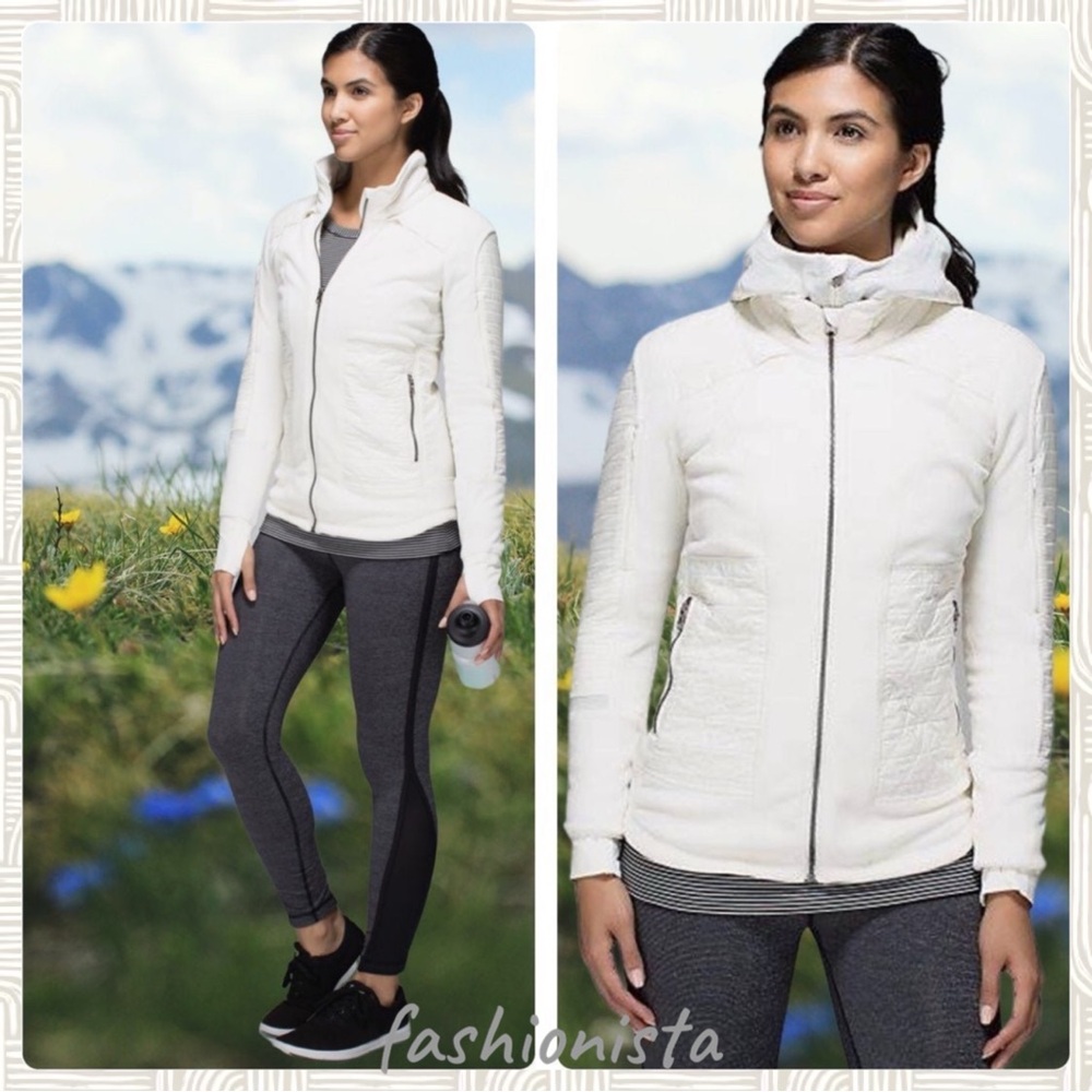 LULULEMON FLEECY KEEN II QUILTED JACKET REMOVABLE HOOD SZ 4
